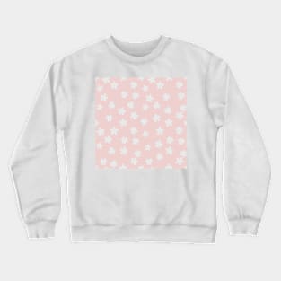 Spring Daisies Pattern - white on pink Crewneck Sweatshirt